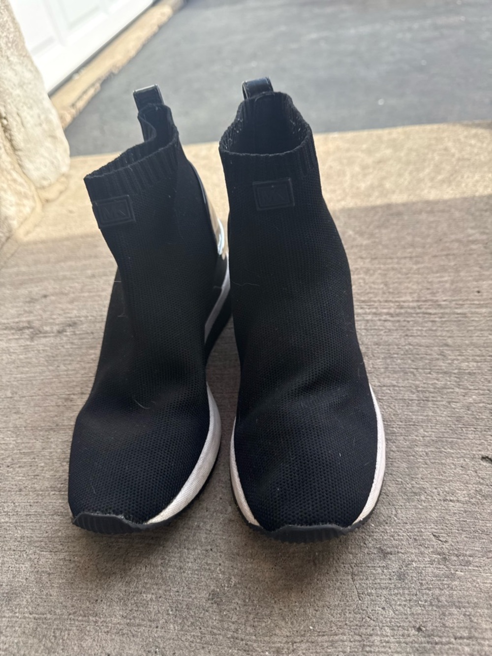 Michael Kors Black Knit Sock Ankle Booties